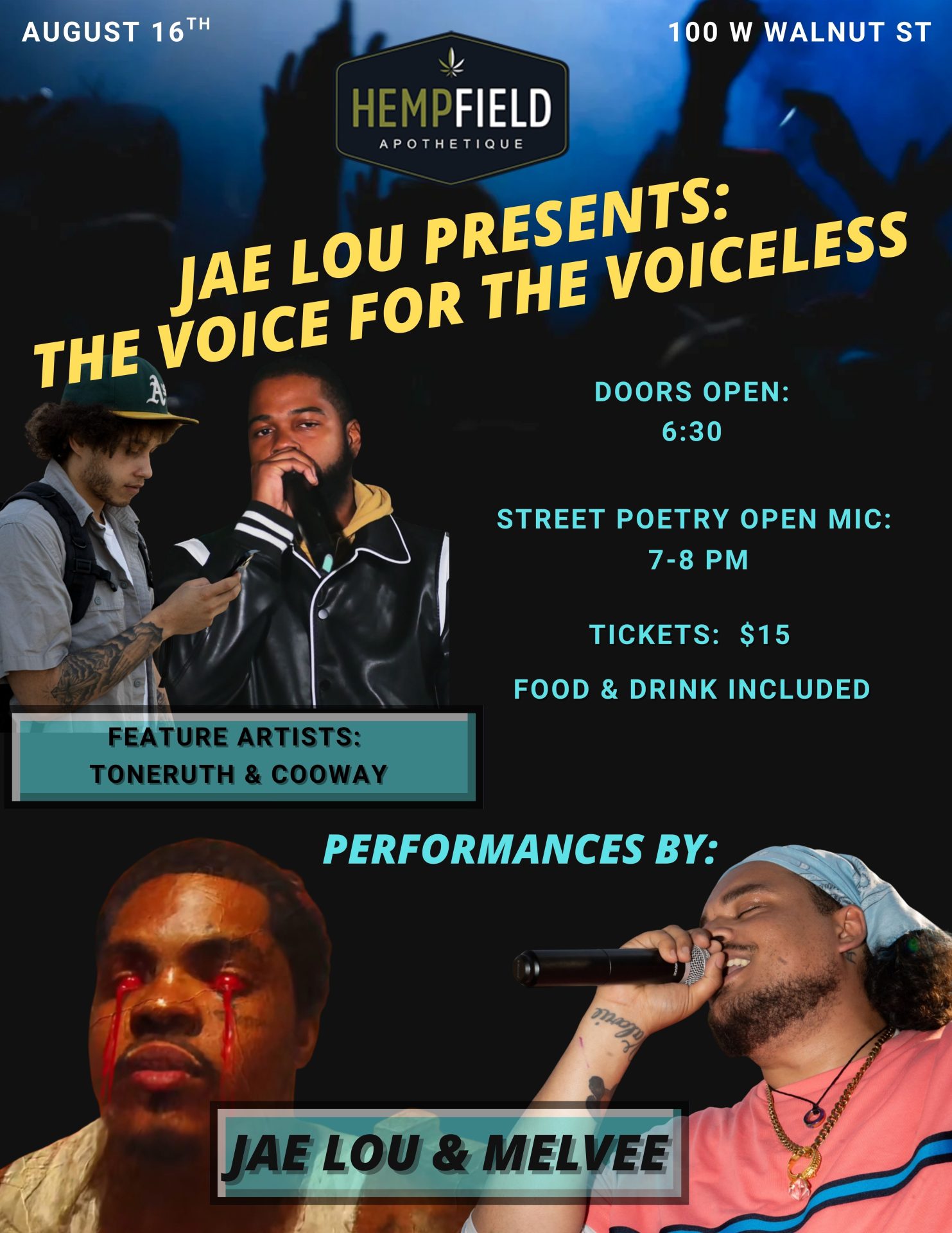 Jae Lou Presents: The Voice For the Voiceless | The Lounge at Hempfield Apothetique | Lancaster, PA