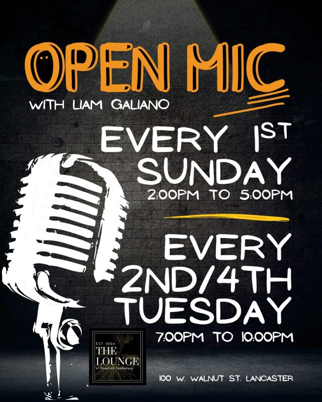 Open Mic in Lancaster, PA | Open Mic Night Lancaster, PA | Open Mic Sessions | Hempfield Apothetique
