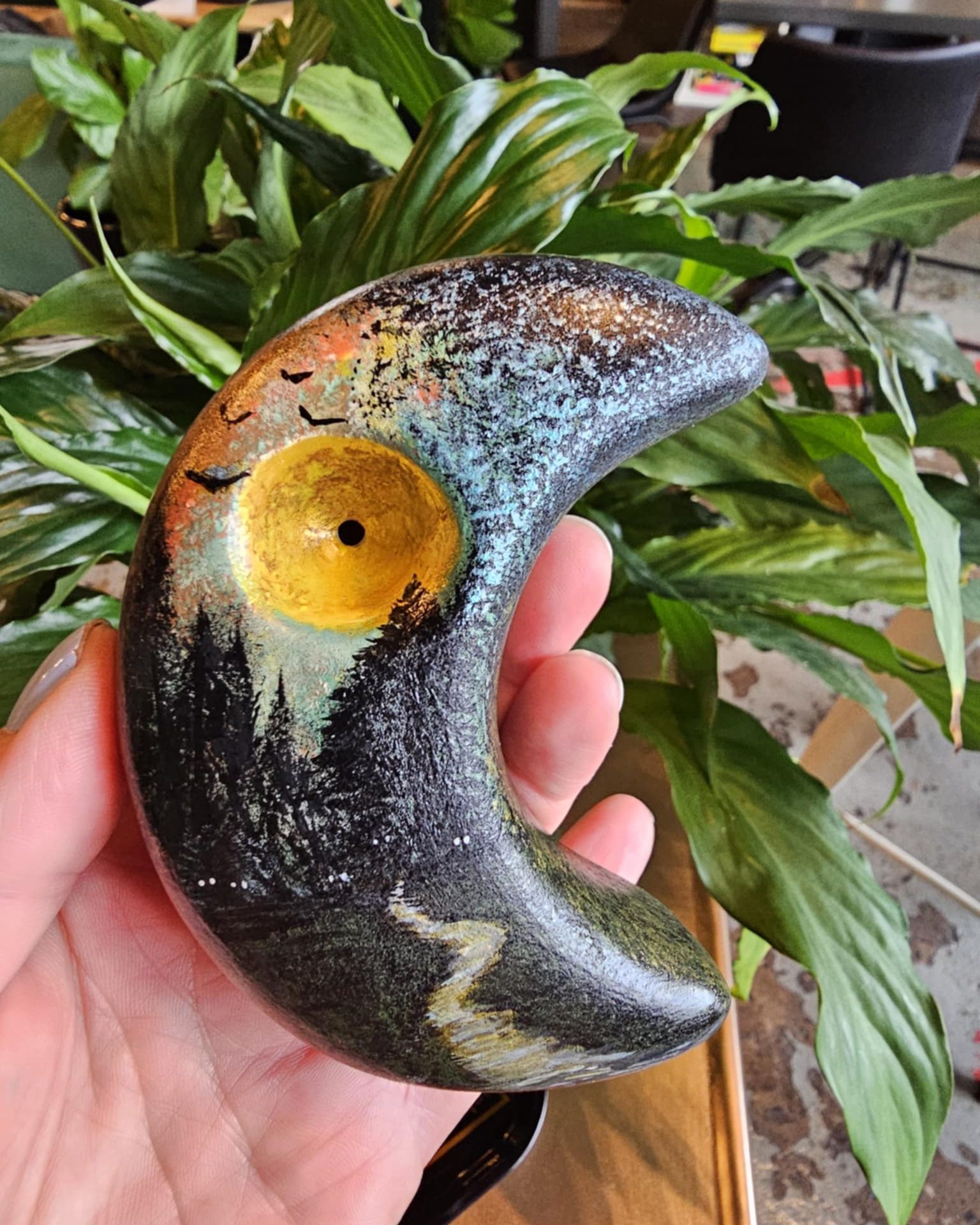 Puff Puff POT-tery | Crescent Moon Pipe Paint Night