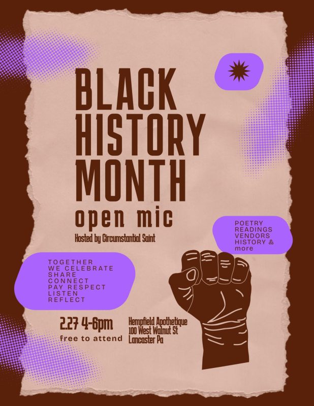 Black History Month Poetry Open Mic | Lancaster, PA Black History Month Celebration | The Lounge | Hempfield Apothetique
