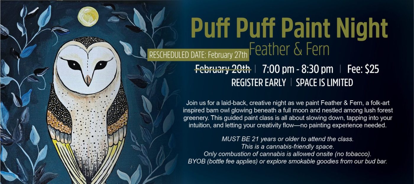 Puff Puff Paint Night | Feather & Fern | Lancaster, PA | Hempfield Apothetique | The Lounge